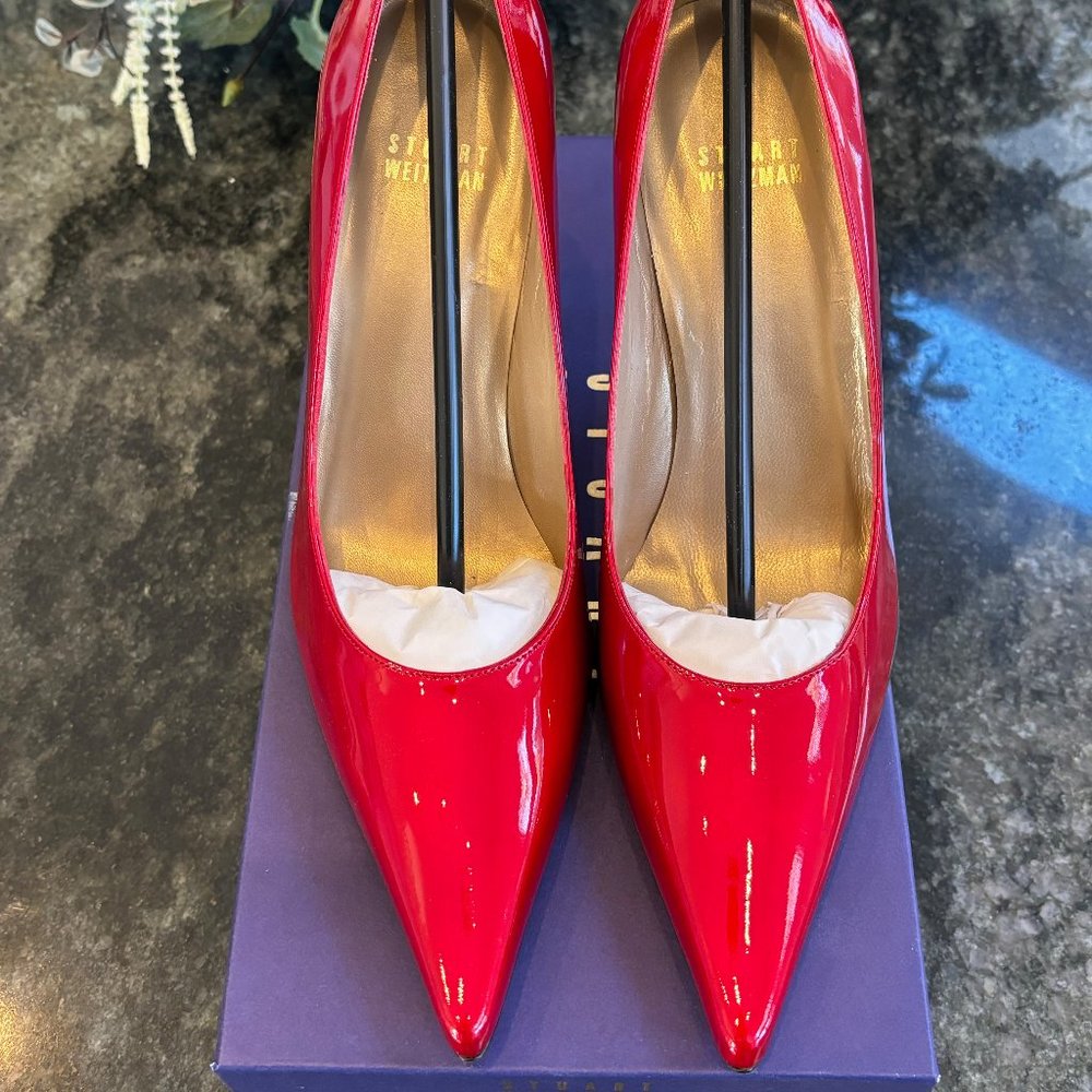 Bnib Stuart Weitzman Quasar Red Patent Sensual 3.… - image 7